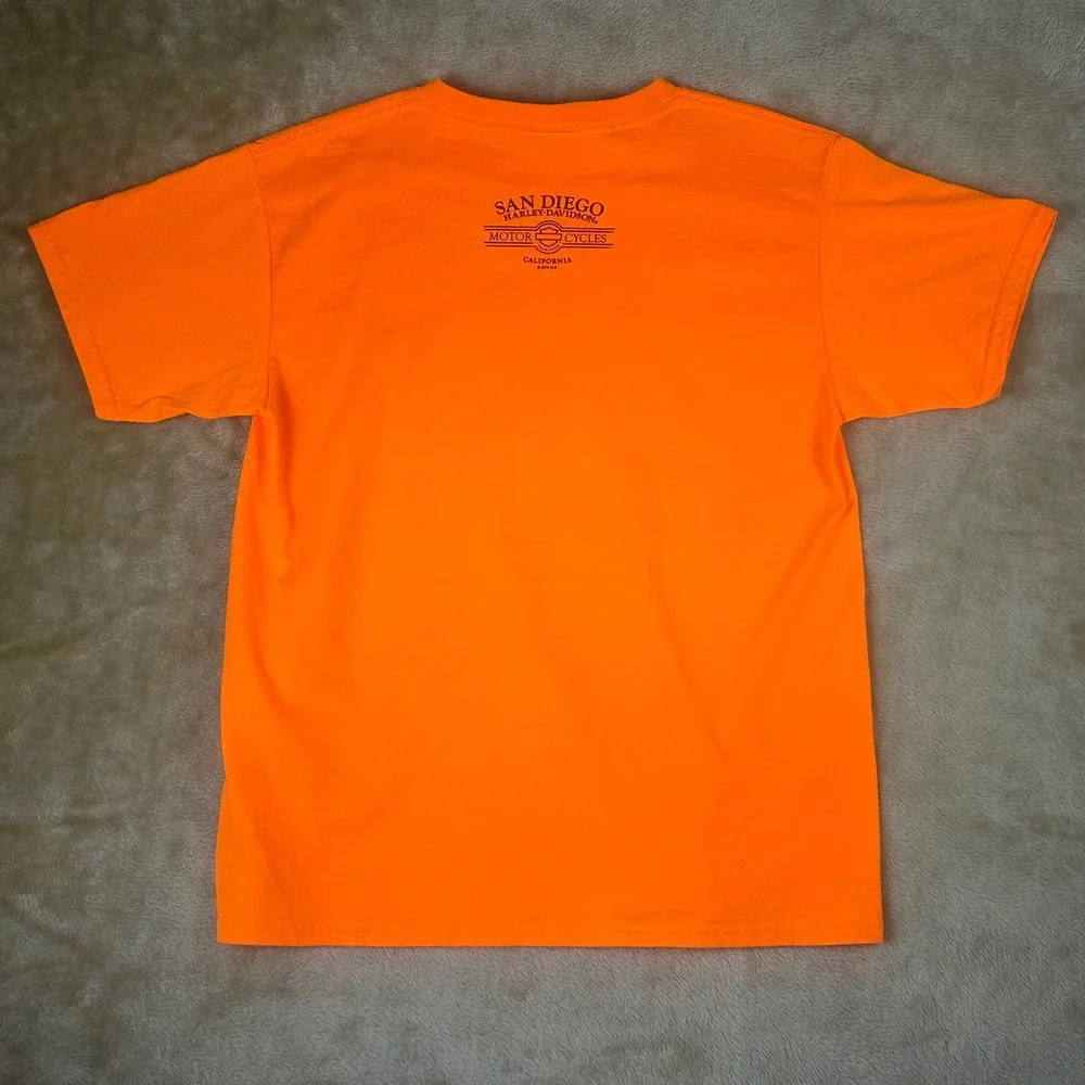 Harley-Davidson Kids‎ Orange Graphic T-Shirt Youth Large San Diego California L